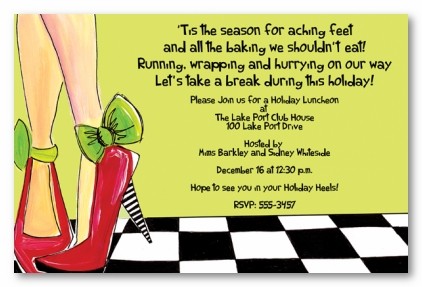 Girls Night Out High Heel Personalized Holiday Christmas Party Invitation