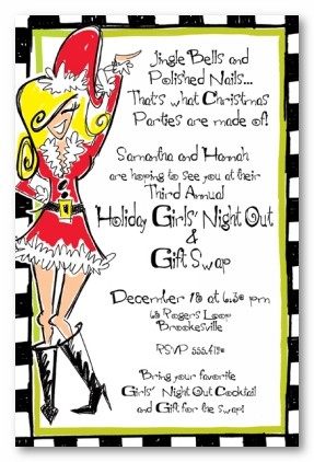 Naughty Mrs Claus Christmas Personalized Holiday Party Invitations