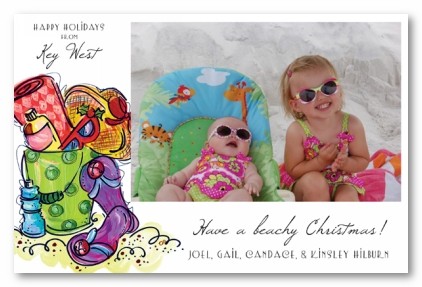 Warm Wishes Beach Christmas Personalized Holiday Photo Cards