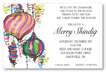 Aqua & Pink Christmas Tree Trio Personalized Holiday Party Invitations