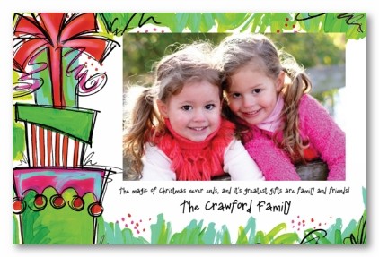 Presents & Greenery Christmas Personalized Photo Cards