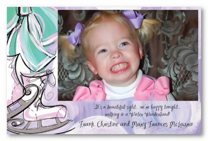 Ice Skates Christmas Personalized Photo Cards