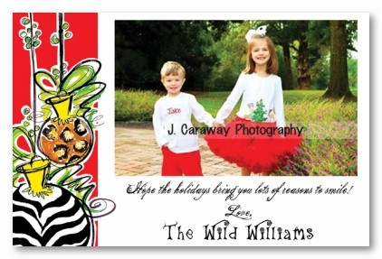 Animal Print Ornaments Christmas Personalized Photo Cards