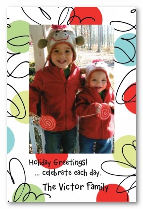 Christmas Polka Dot Personalized Holiday Photo Cards