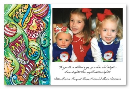 Mosaic Christmas Tree Stocking Ornaments Personalized Holiday Photo Cards