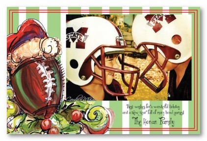 Christmas Football Sports Fan Bowl Game Holiday Party Inviations