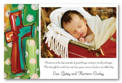 Religious Cross Christmas Personalized Holiday Photo Cards