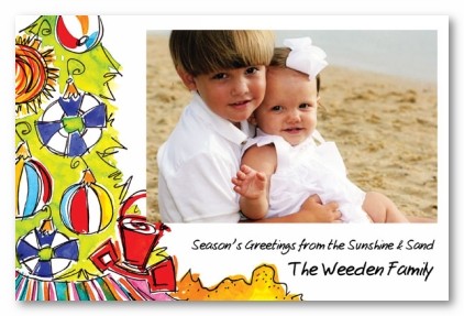 Beach Christmas Personalized Holiday Photo Cards