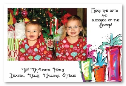 Colorful Presents Christmas Personalized Photo Cards