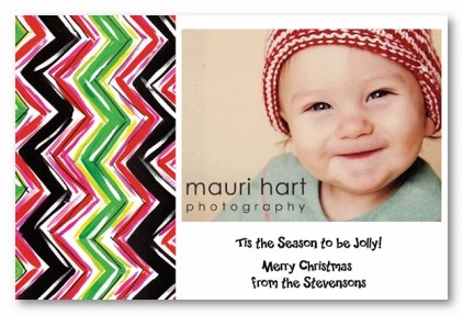 Christmas Chevron Personalized Holiday Photo Cards