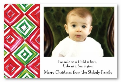 Holiday Diamond Christmas Personalized Holiday Photo Cards