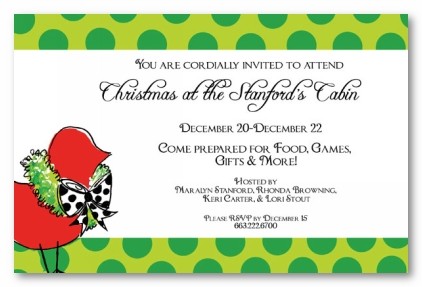 Bird Personalized Christmas Holiday Party Invitations