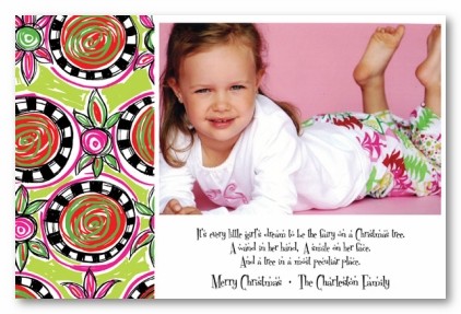 Pink Christmas Personalized Holiday Photo Cards