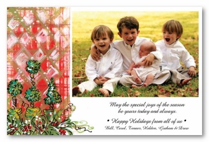 Traditional Topiary Christmas Personalized Holiday Photo Cards