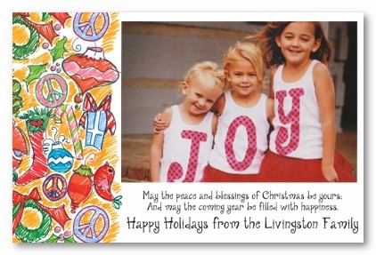 Peace All Around Christmas Personalized Holiday Photo Cards