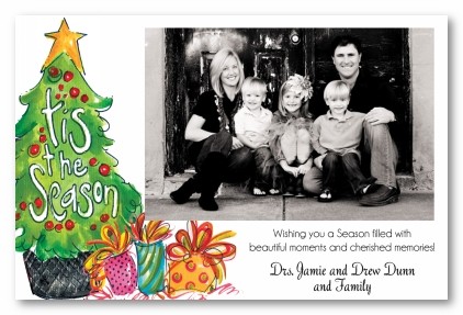 Tis the Season Tree Christmas Personalized Holiday Photo Cards