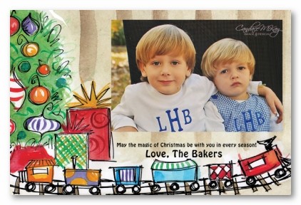 Christmas Train Personalized Holiday Photo Cards