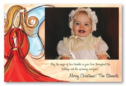 Fair Angel Christmas Personalized Holiday Photo Cards