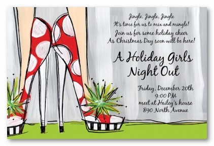 Holiday High Heels Christmas Personalized Holiday Invitations