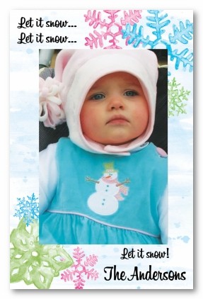 Snowflakes Christmas Personalized Holiday Photo Cards by Address to Impress