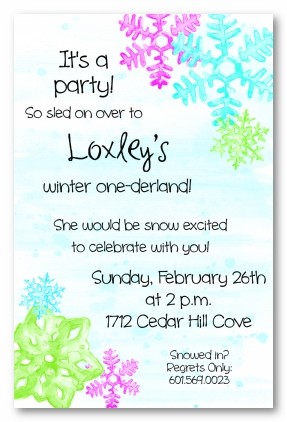 Snowflakes Christmas Personalized Holiday Invitations