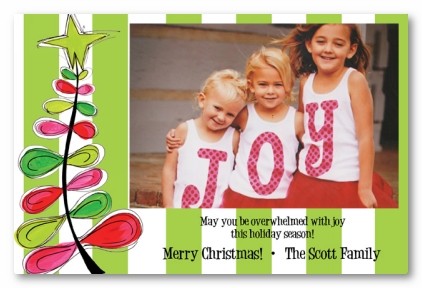 Loopy Tree Christmas Personalized Holiday Photo Cards