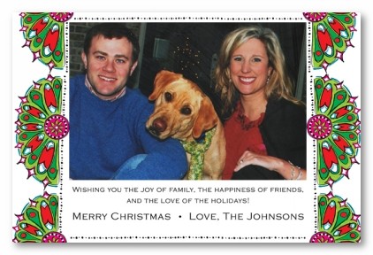 Peacock Flare Christmas Personalized Holiday Photo Cards