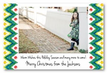 Ikat Holiday Christmas Personalized Holiday Photo Cards