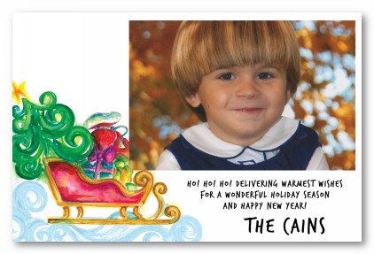 Sled Christmas Personalized Holiday Photo Cards