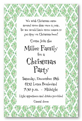 Holiday Ikat Christmas Personalized Holiday Invitations