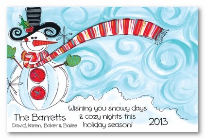 Funky Frosty Christmas Personalized Holiday Photo Cards