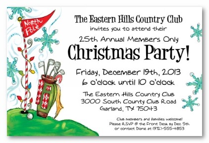 North Pole Golf Christmas Personalized Holiday Invitations