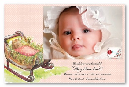 Sleepy Sleigh Girl Christmas Personalized Holiday Photo Cards