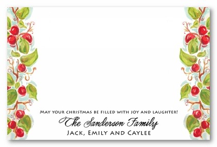 Bountiful Berries Christmas Personalized Holiday Photo Cards