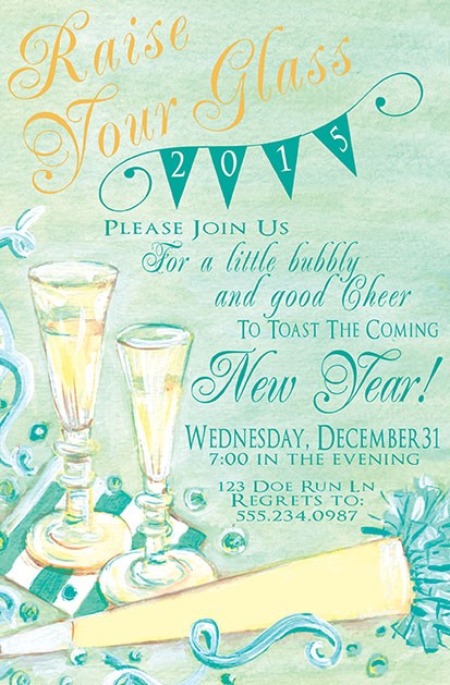 New Year's Celebration Personalized Holiday Invitations