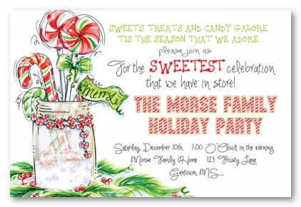 A Minty Mason Personalized Holiday Invitations