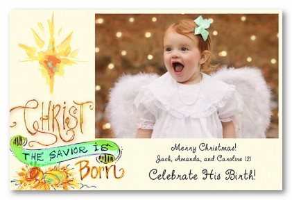 Christ the Savior Is Born Personalized Holiday Photo Cards