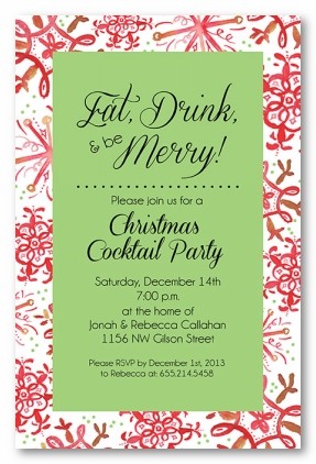 Festive Flakes Personalized Holiday Invitations