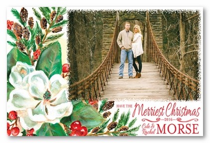 Magnolia Personalized Holiday Photo Cards