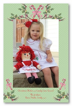 Candy Cane Wishes Personalized Holiday Photo Cards