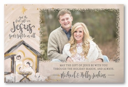 Neutral Nativity Personalized Holiday Photo Cards