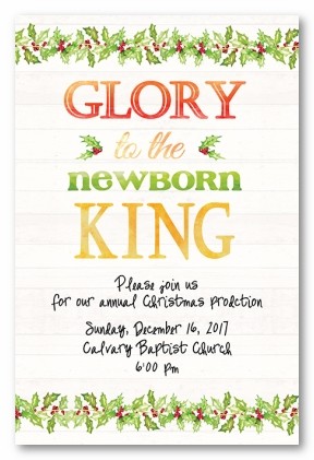 Glory V Personalized Holiday Invitations