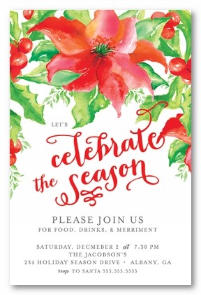 Holiday Foliage Personalized Holiday Invitations