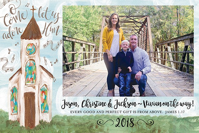 Christmas Chapel Personalized Holiday Photo Cards