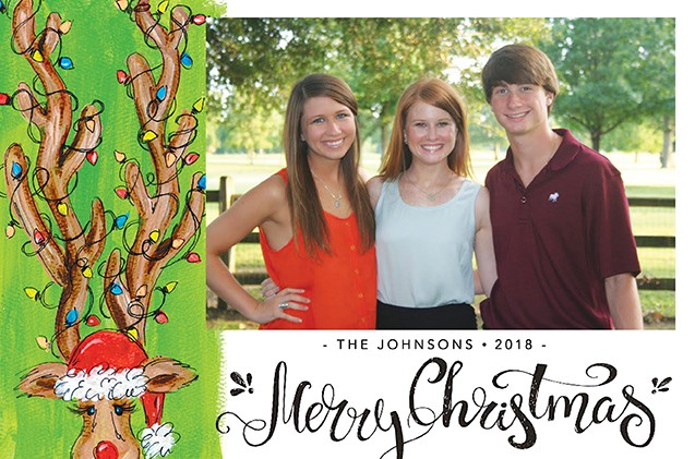 Tangled in Tree Lights Personalized Holiday Photo Cards