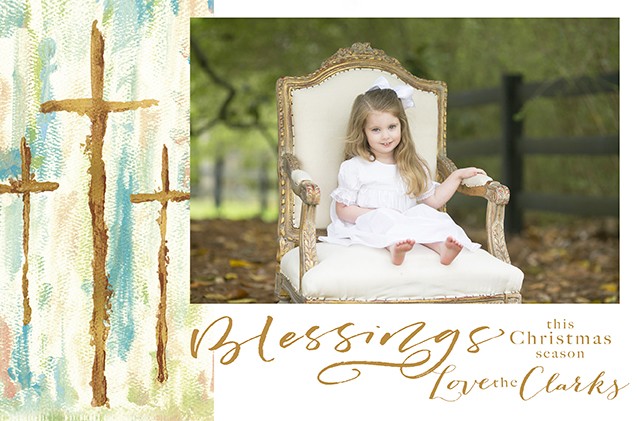 Golden Glory Personalized Holiday Photo Cards