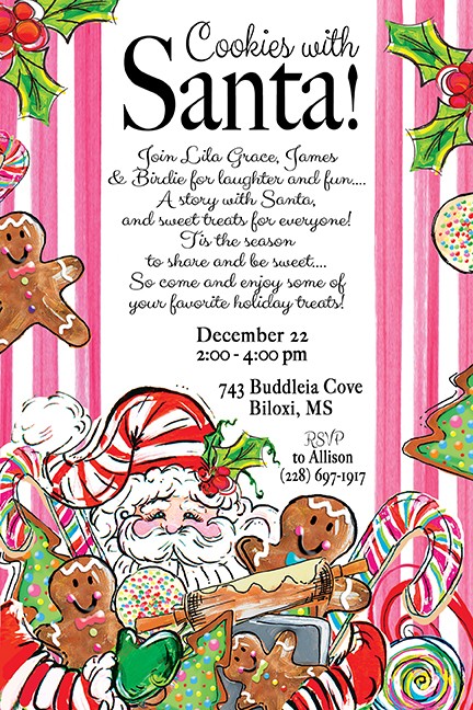 Cookies with Santa Holiday Invitations