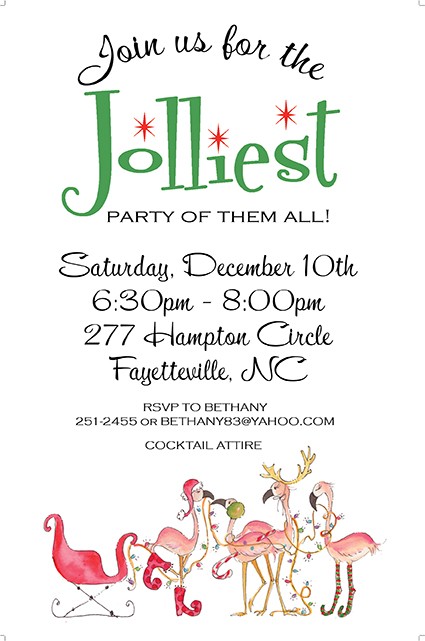 Flamingo Festivities Holiday Invitations