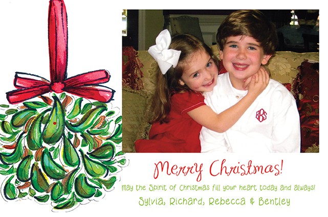 Mistleoe Ball Holiday Photo Cards