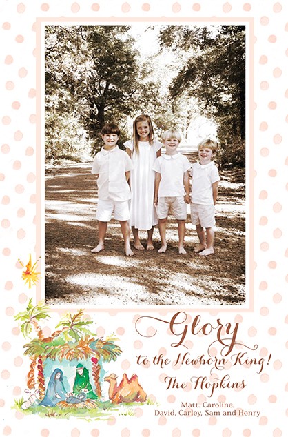 Newborn King Girl Holiday Photo Cards